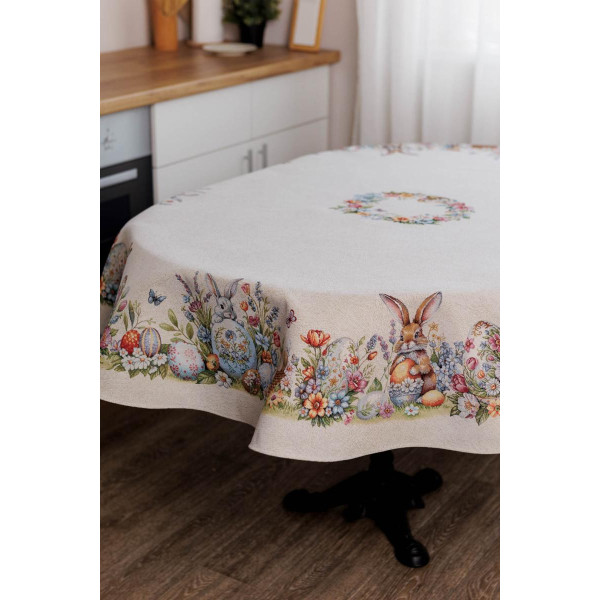 Фото - Скатерть овальная Прованс Пасхальная Соцветие 136х240 см (044108)