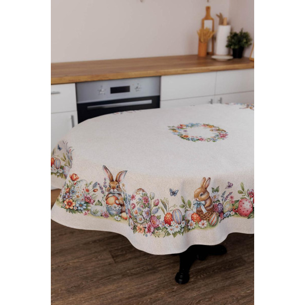 Фото - Скатерть овальная Прованс Пасхальная Соцветие 136х240 см (044108)