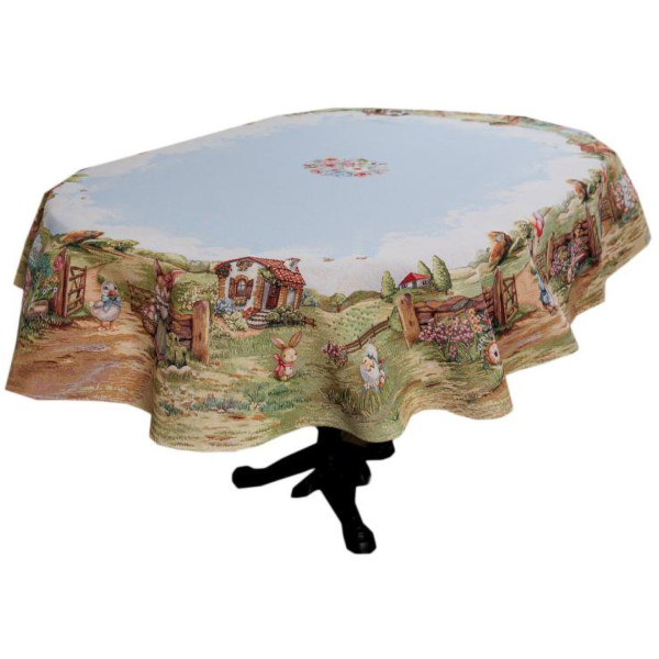 Фото - Скатерть овальная Прованс Пасхальная Настроение 136х240 см (044266)