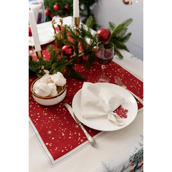 Фото - Скатертина овальна Прованс Різдвяне багаття 135х220 см (037402)