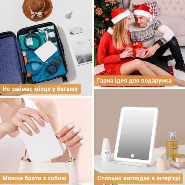 Фото - Косметичне дзеркало AIMED Makeup Mirror Stand LED White (AI-MMirrorStand_wh)