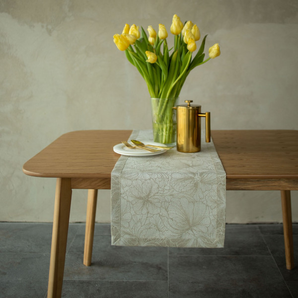 Фото - Скатертина раннер Едельвіка Меліса 140х40 см кедровий (276-23/00) Фото - Скатертина раннер Едельвіка Меліса 140х40 см кедровий (276-23/00)