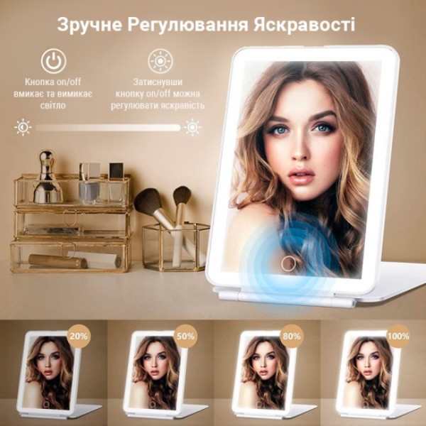 Фото - Косметичне дзеркало AIMED Makeup Mirror Stand LED White (AI-MMirrorStand_wh)