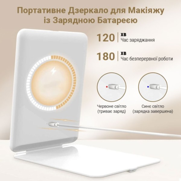 Фото - Косметичне дзеркало AIMED Makeup Mirror Stand LED White (AI-MMirrorStand_wh)