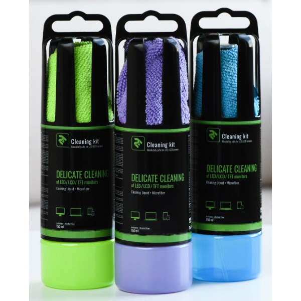 Фото - Набор для чистки экранов 2E 150ml Liquid for LED/LCD + салфетка Blue (2E-SK150BL)