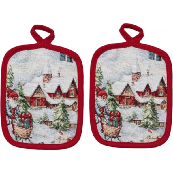 Фото - Набір прихваток Прованс з велюром Снігова зима 15х20 см (038515) Фото - Набір прихваток Прованс з велюром Снігова зима 15х20 см (038515)