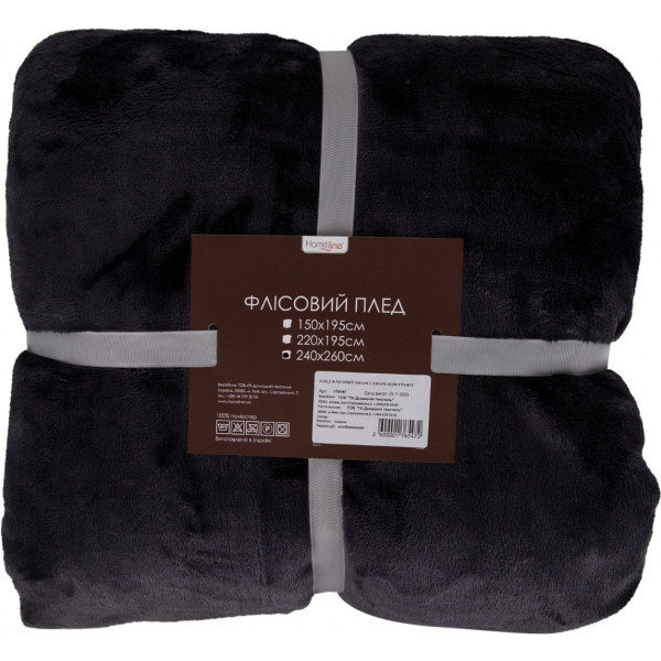 Фото - Плед євро Щ280 графіт 240х260 (176547)