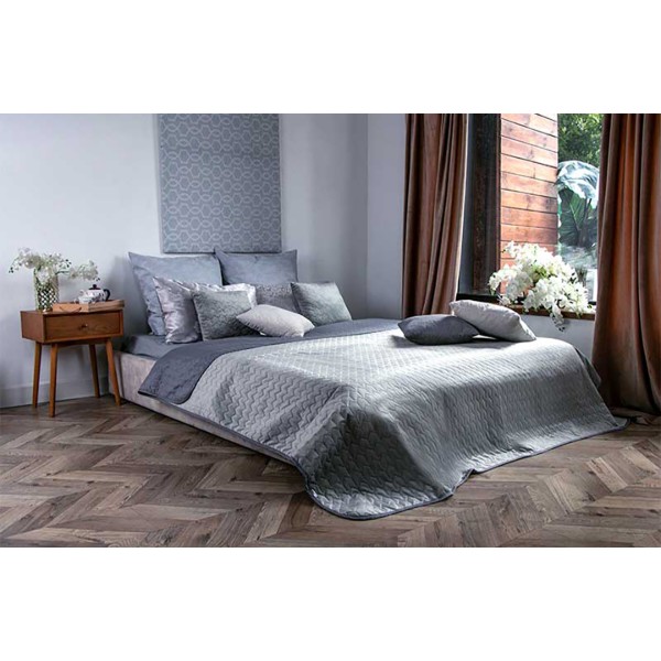 Фото - Покривало двоспальне Руно 180х220 велюр Grey (340.55_Grey)