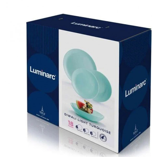 Фото - Столовий сервіз Luminarc CARINE LIGHT TURQUOISE 18 пр. (P7628)