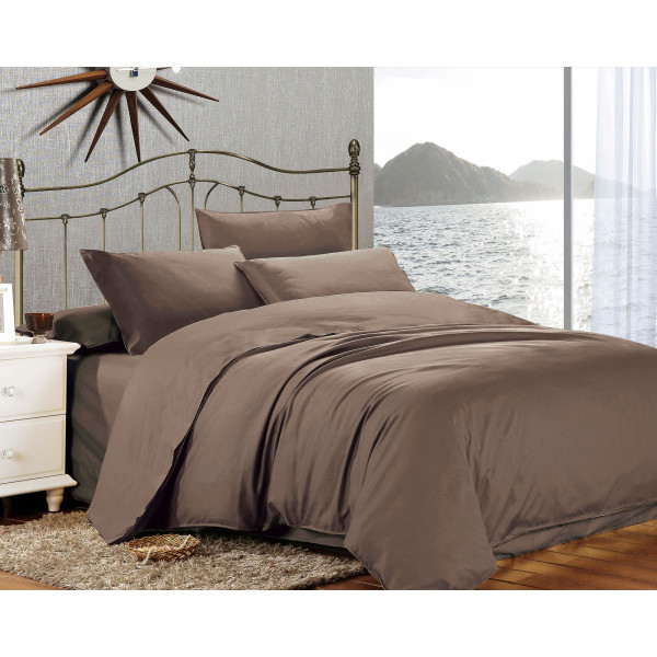Фото - Комплект постільної білизни Home Line САТИН ЛЮКС 200х220 см КАКАО (189045)