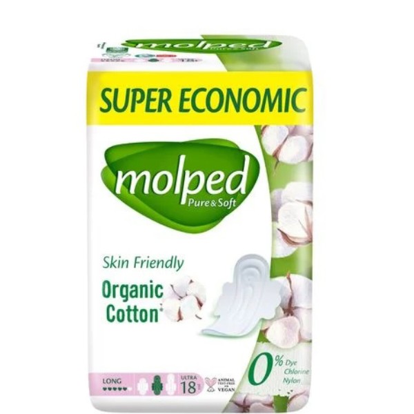 Фото - Прокладки гігієнічні Molped Pure&Soft long eco 18 шт. (8690536829033)