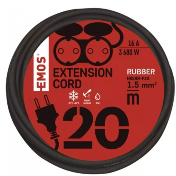 Фото - Подовжувач 220В EMOS P0703, 2 розетки, 20 м.