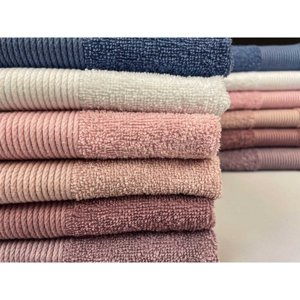 Фото - Рушник для обличчя GM Textile шоколадний махровий з бордюром 50х90