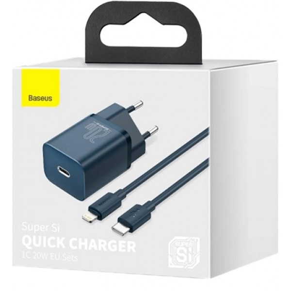 Фото - Сетевое зарядное устройство Baseus 1xUSB 20W USB-C+Cable Type-C (TZCCSUP-B03)