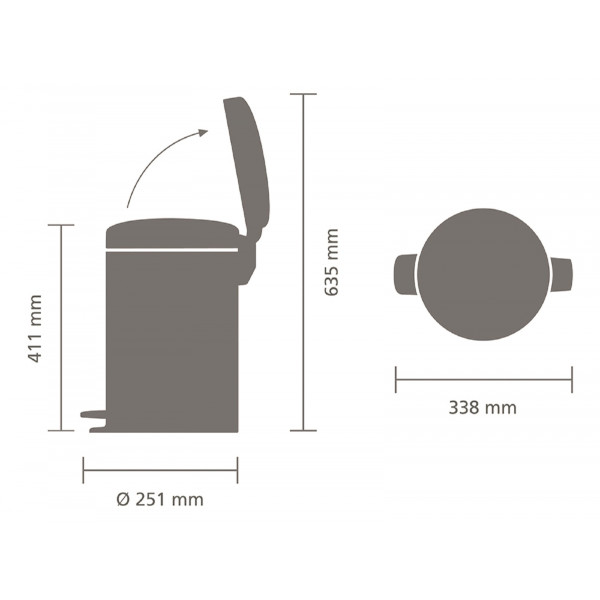 Фото - Бак для сміття з педаллю Brabantia Pedal Bin 12 л 304446