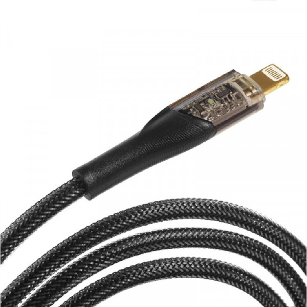 Фото - Кабель синхронізації даних Essager Interstellar Transparent Design USB Charging Cable Type C to Lightning 1m Black (EXCTL-XJ01-P)