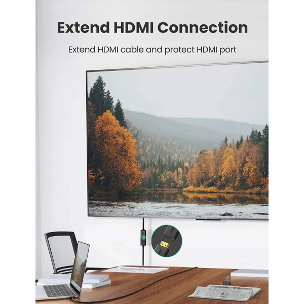 Фото - Кабель HDMI UGREEN HD107 Male to Female Extension Cable 0.5m Black (10140)