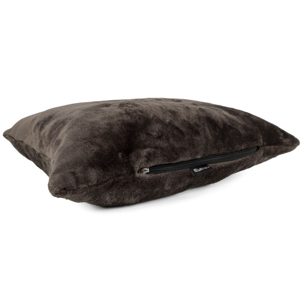 Фото - Набір плед + подушка в авто EVAtech із махри S для Skoda коричневі (MBLMPSSZV028)