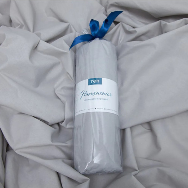 Фото - Простирадло односпальне ТЕП НАТХНЕННЯ з резинкою 90х200 см Сірий (2-04020_30355)