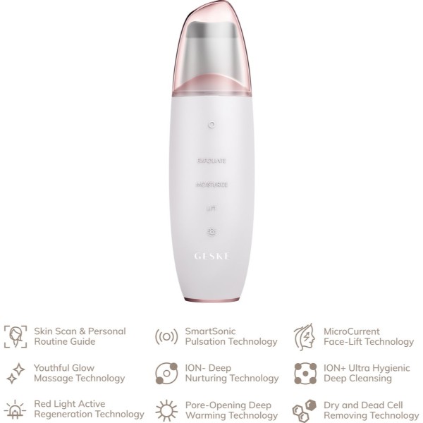 Фото - Прилад для чищення обличчя GESKE MicroCurrent Skin Scrubber & Blackhead Remover 9 в 1 (GK000044SL01)