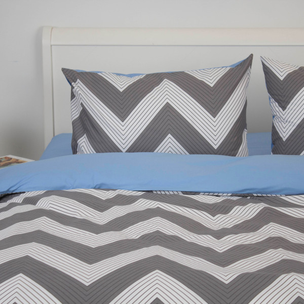 Фото - Комплект постельного белья ТЕП Happy Sleep евро Blue Symmetry +нав. 50x70 см (2-03796_35151)