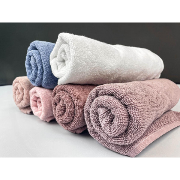 Фото - Рушник для обличчя GM Textile Міладо шоколадний махровий велюр 50х90