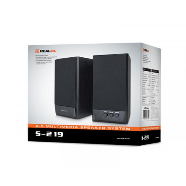 Фото - Комп'ютерна акустика звичайна 2.0 REAL-EL S-219 Black (EL121200004)