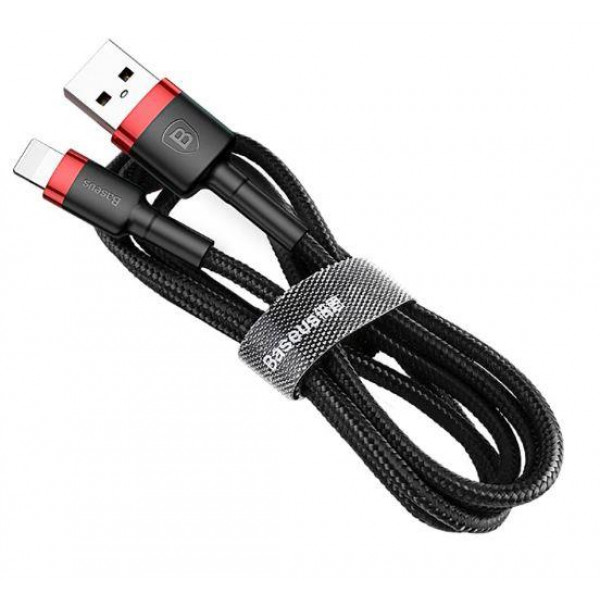 Фото - Кабель Baseus Cafule USB to Lightning 2.4A 0.5м Red/Black (CALKLF-A19)
