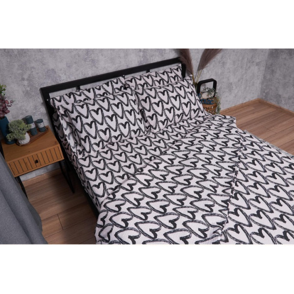 Фото - Комплект постільної білизни Moon&Star Жатка Pink Love 160х220 (MS-820001937)