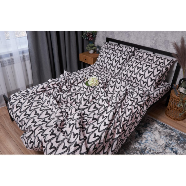 Фото - Комплект постільної білизни Moon&Star Жатка Pink Love 160х220 (MS-820001935)