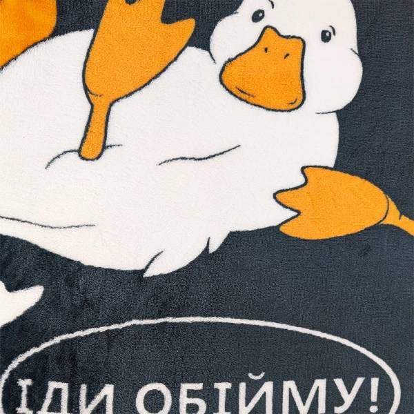 Фото - Плед двоспальний Love You Home флісовий Гуси Чорний 200x220 см (8284)