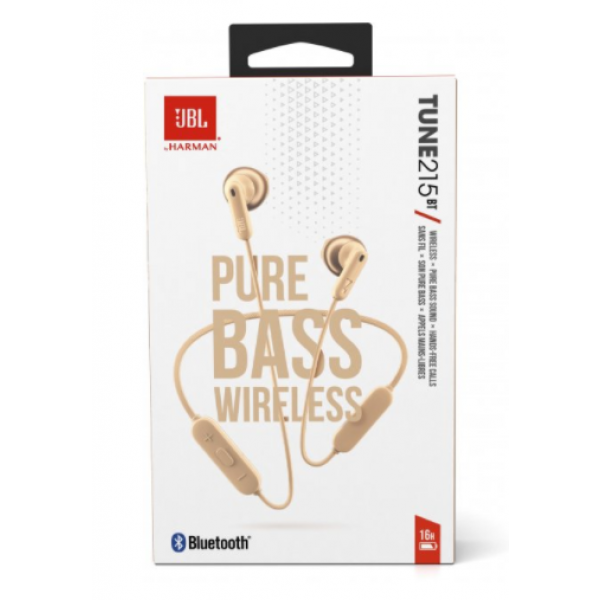 Фото - Навушники вкладиші бездротові JBL Tune 215BT Champagne Gold (JBLT215BTCGD)
