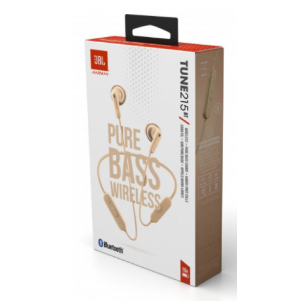 Фото - Навушники вкладиші бездротові JBL Tune 215BT Champagne Gold (JBLT215BTCGD)