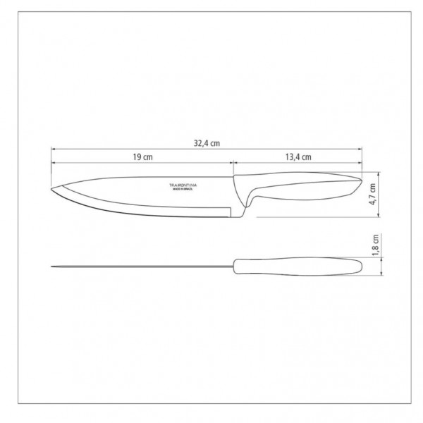Фото - Набір ножів Tramontina Plenus Black Chef 203 мм 12 шт. (23426/008)