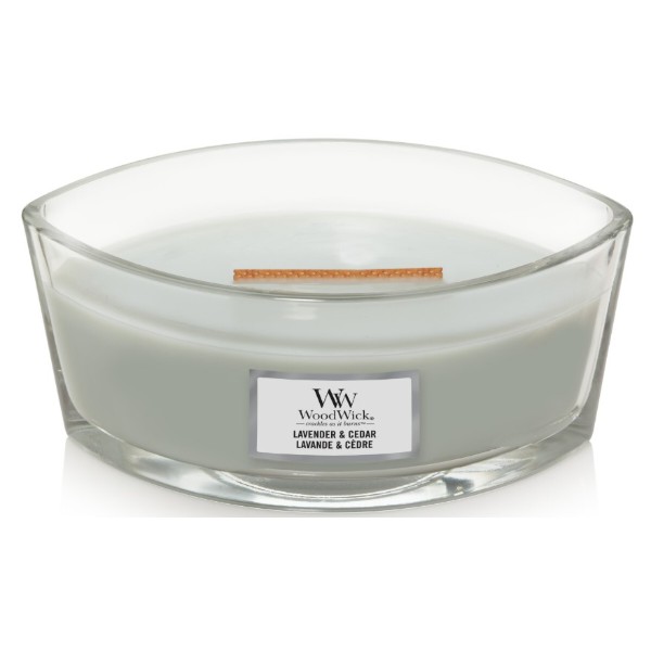Фото - Свеча стекло Woodwick Ellipse Lavender & Cedar (Лаванда с Кедром) 453г (1666260E)