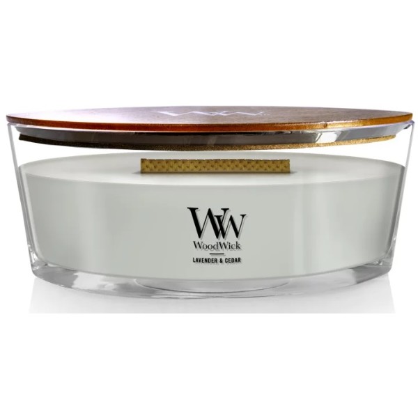 Фото - Свеча стекло Woodwick Ellipse Lavender & Cedar (Лаванда с Кедром) 453г (1666260E) Фото - Свеча стекло Woodwick Ellipse Lavender & Cedar (Лаванда с Кедром) 453г (1666260E)