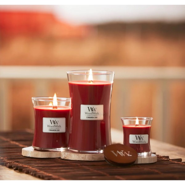 Фото - Свеча стекло Woodwick Mini Cinnamon Chai (Чай с корицей) 85г (98104E)