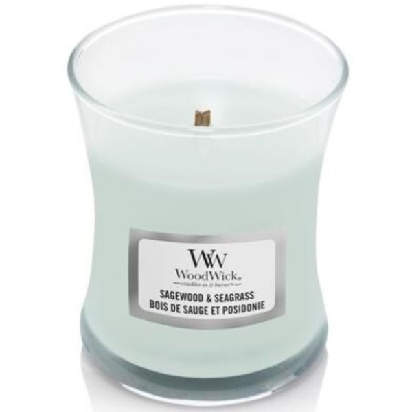 Фото - Свеча стекло Woodwick Mini Sagewood & Seagrass (Полынь и Морская трава) 85г (1728621E)