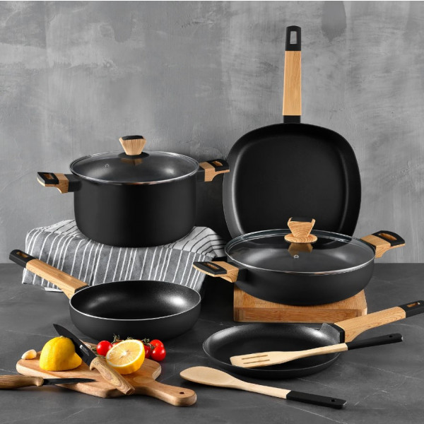 Фото - Сковорода універсальна Bergner Earth Black 20 см (BG-34622-BK)