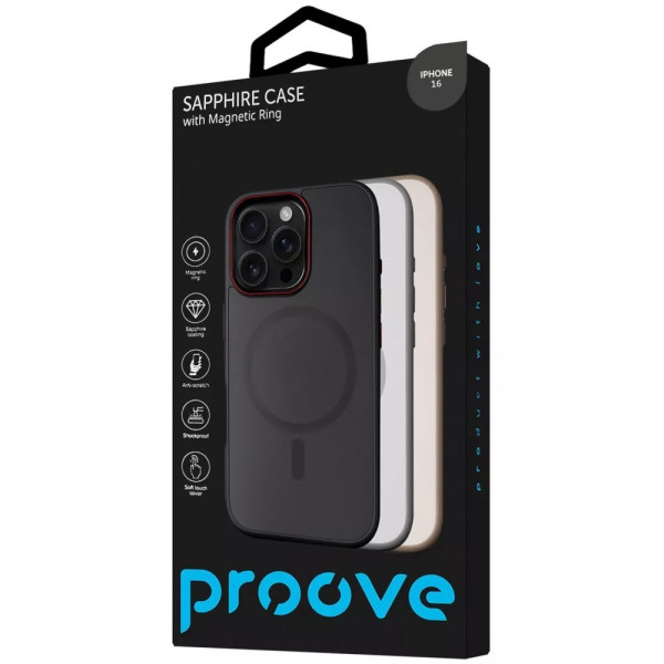 Фото - Чохол для смартфону Proove Sapphire Case with Magnetic Ring iPhone 16 Black Titanium (PCSAIP160036)