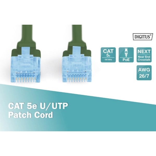 Фото - Кабель патч-корд Digitus CAT 5e UTP 0.5m Green (DK-1511-005/G)