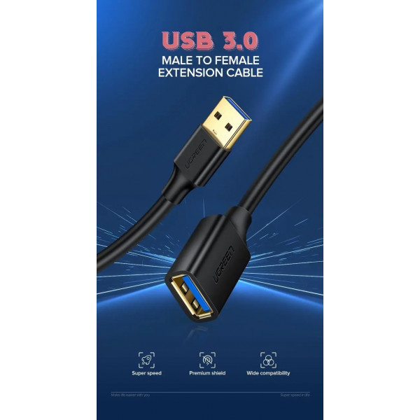 Фото - Кабель USB Type-A - USB Type-A UGREEN US129 USB AM-AF USB3.0 3m (30127)