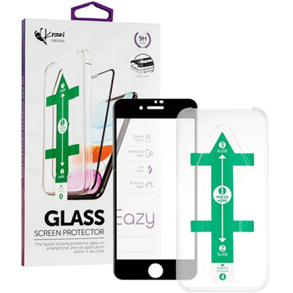 Фото - Захисне скло для смартфону Krazi Eazy EZFT01 + монтажна рамка для iPhone 7/8 Black (79686)