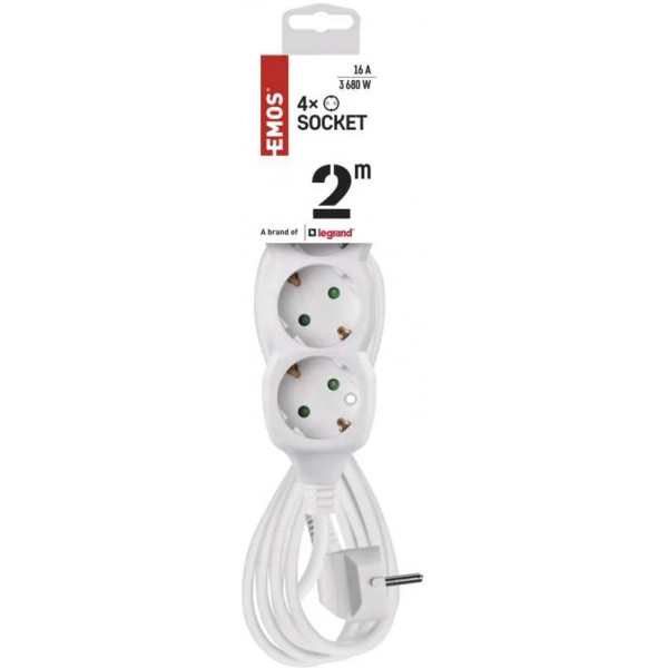 Фото - Подовжувач 220В EMOS P0422, 4 розетки, 2 м.
