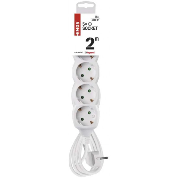 Фото - Подовжувач 220В EMOS P0522, 5 розетки, 2 м.