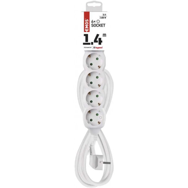 Фото - Подовжувач 220В EMOS P0621, 6 розеток, 1,4 м.