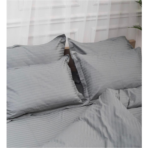 Фото - Комплект постільної білизни Moon&Star Satin Stripe Stripe Gray 175х210 (MS-820003648)