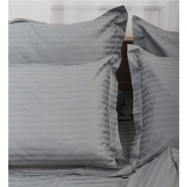 Фото - Комплект постільної білизни Moon&Star Satin Stripe Stripe Gray 175х210 (MS-820003648)