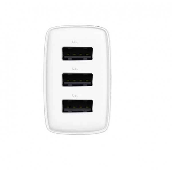 Фото - Мережевий зарядний пристрій Baseus 3xUSB 17W USB-A (CCXJ020102)