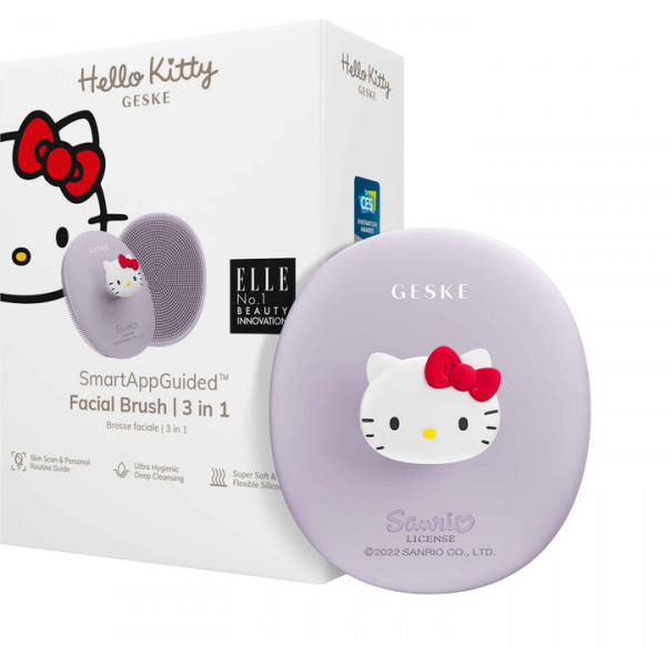 Фото - Щітка для чищення обличчя GESKE Facial Brush З в 1 by Hello Kitty фіолетовий з тримачем (HK000052PU01)